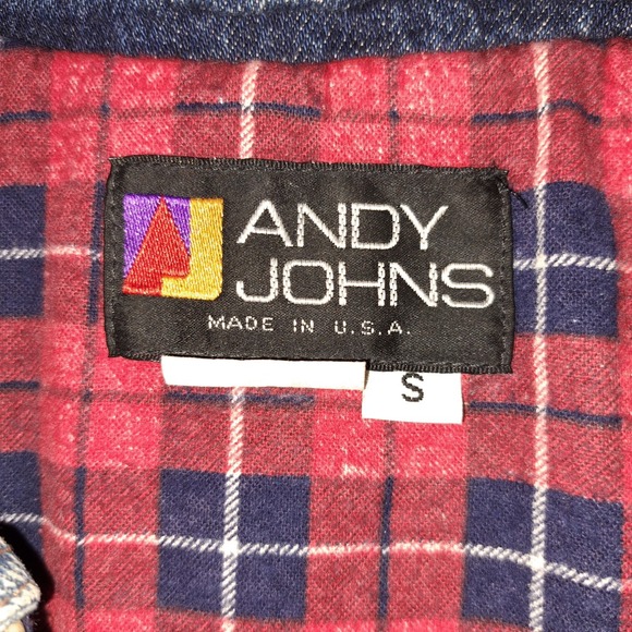 Vintage Andy Johns Denim Jacket – Lined & Insulated | Leather Trim | Size Small - Picture 13 of 13